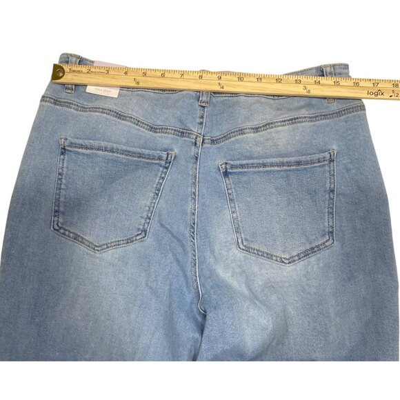 NWT Wax Mom Jeans Collection Womens 16 Light Blue High-Waisted Skinny Stretch - Picture 11 of 16